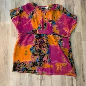 Erica Brooke multi colored sheer waist tie up sz 16